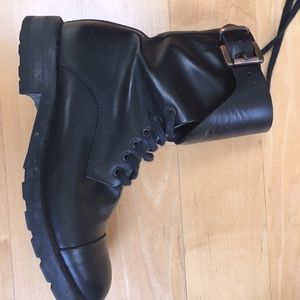 Hope Sthlm Black Leather Combat Boots